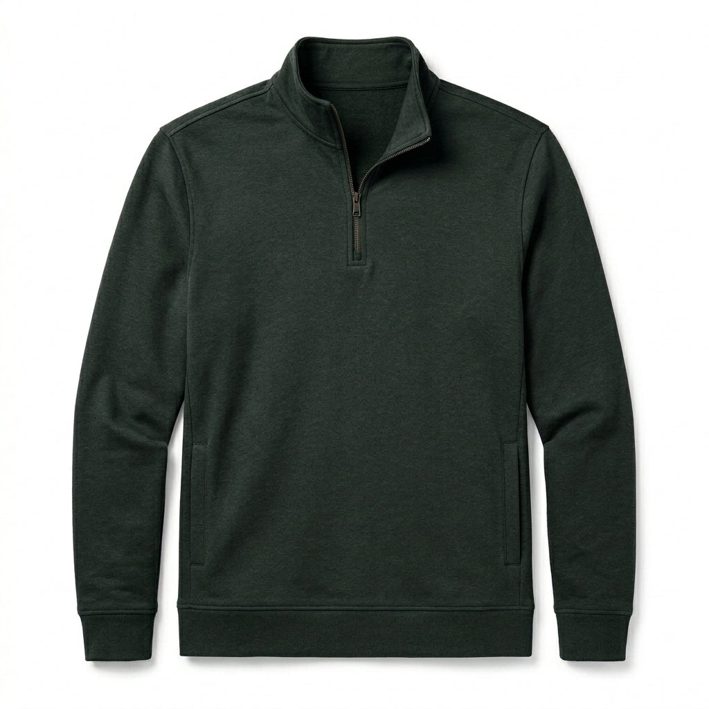 Nkollzqu™ Parkside French Terry Quarter-Zip Pullover – Men's Lightweight Mock-Neck Sweatshirt