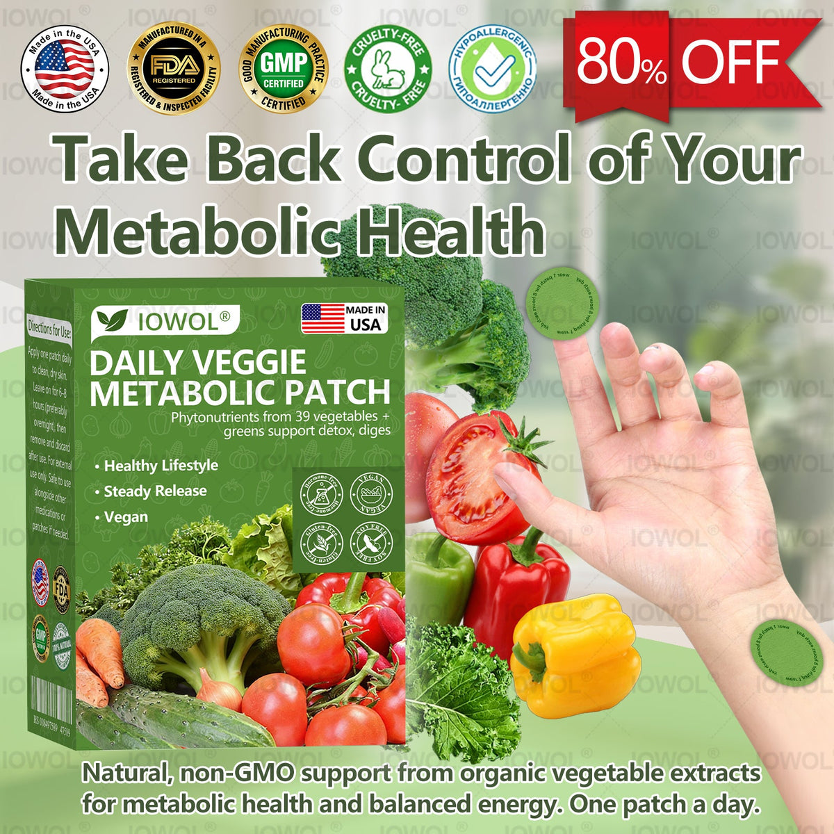 🥦𝐎𝐟𝐟𝐢𝐜𝐢𝐚𝐥 𝐒𝐭𝐨𝐫𝐞 | 𝐈𝐎𝐖𝐎𝐋® 𝐃𝐚𝐢𝐥𝐲 𝐕𝐞𝐠𝐞𝐭𝐚𝐛𝐥𝐞 𝐌𝐞𝐭𝐚𝐛𝐨𝐥𝐢𝐜 𝐏𝐚𝐭𝐜𝐡 𝐮𝐬𝐞𝐬 𝐨𝐫𝐠𝐚𝐧𝐢𝐜 𝐯𝐞𝐠𝐞𝐭𝐚𝐛𝐥𝐞 𝐞𝐱𝐭𝐫𝐚𝐜𝐭𝐬 𝐚𝐧𝐝 𝐩𝐡𝐲𝐭𝐨𝐧𝐮𝐭𝐫𝐢𝐞𝐧𝐭𝐬 𝐟𝐫𝐨𝐦 𝟑𝟗 𝐯𝐞𝐠𝐞𝐭𝐚𝐛𝐥𝐞𝐬 + 𝐠𝐫𝐞𝐞𝐧𝐬 𝐭𝐨 𝐬𝐮𝐩𝐩𝐨𝐫𝐭 𝐝𝐞𝐭𝐨𝐱, 𝐝𝐢𝐠𝐞𝐬𝐭𝐢𝐨𝐧 & 𝐦𝐞𝐭𝐚𝐛𝐨𝐥𝐢𝐜 𝐫𝐞𝐬𝐞𝐭, 𝐚𝐧𝐝 𝐛𝐨𝐨𝐬𝐭 𝐞𝐧𝐞𝐫𝐠𝐲 𝐟𝐨𝐫 𝐚𝐥𝐥-𝐝𝐚𝐲 𝐰𝐞𝐥𝐥𝐧𝐞𝐬𝐬.