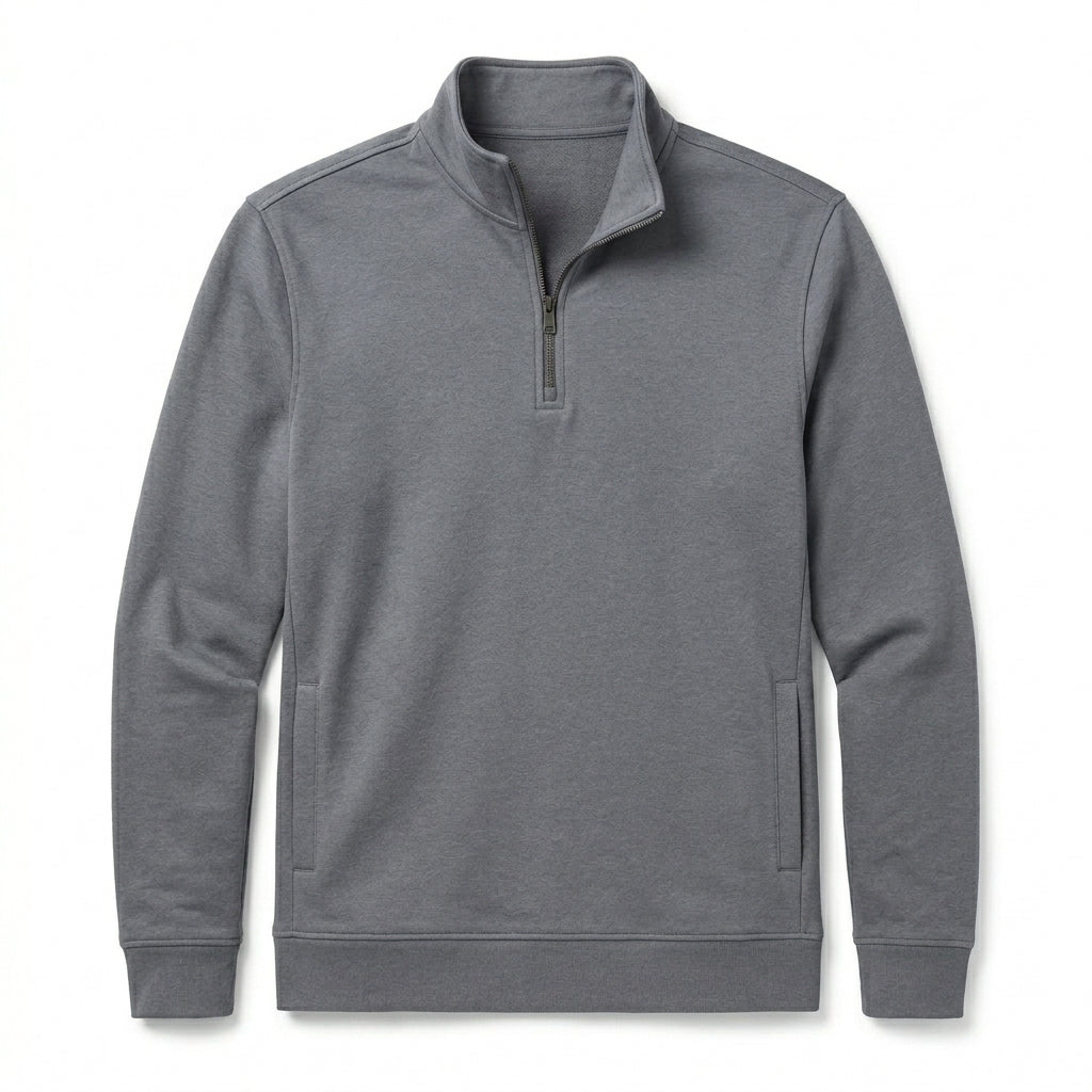 Nkollzqu™ Parkside French Terry Quarter-Zip Pullover – Men's Lightweight Mock-Neck Sweatshirt