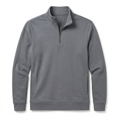 Nkollzqu™ Parkside French Terry Quarter-Zip Pullover – Men's Lightweight Mock-Neck Sweatshirt