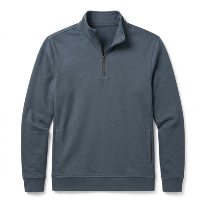 Nkollzqu™ Parkside French Terry Quarter-Zip Pullover – Men's Lightweight Mock-Neck Sweatshirt
