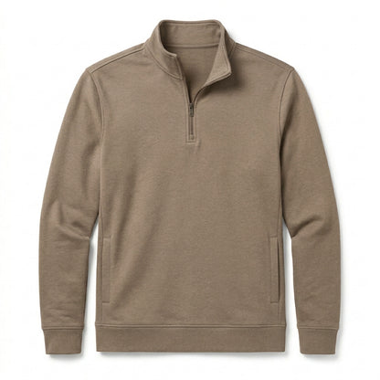 Nkollzqu™ Parkside French Terry Quarter-Zip Pullover – Men's Lightweight Mock-Neck Sweatshirt