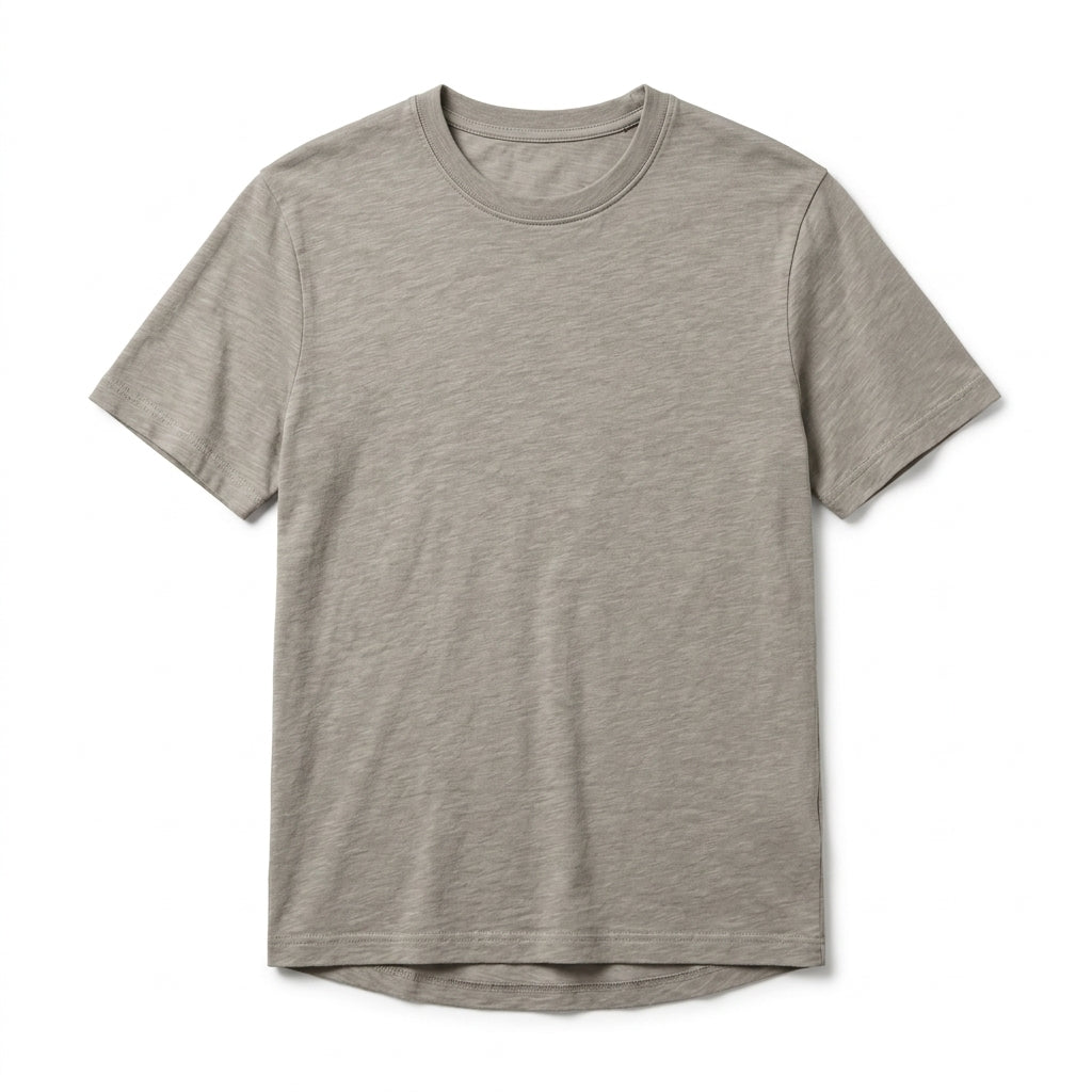 Nkollzqu™ Mercer Slub Cotton Crewneck T-Shirt – Men's Relaxed-Fit Short-Sleeve Textured Basic Tee