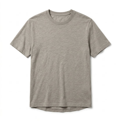 Nkollzqu™ Mercer Slub Cotton Crewneck T-Shirt – Men's Relaxed-Fit Short-Sleeve Textured Basic Tee