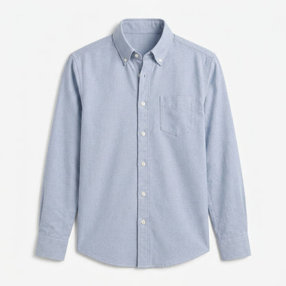 Nkollzqu™ Harborline Soft Oxford Overshirt – Men's Long-Sleeve Cotton-Blend Button-Down Work Shirt