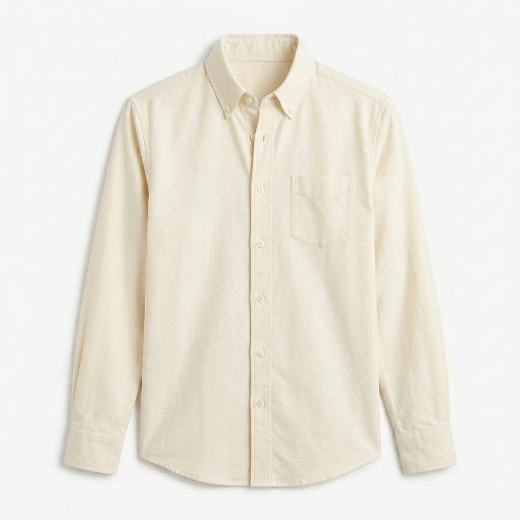 Nkollzqu™ Harborline Soft Oxford Overshirt – Men's Long-Sleeve Cotton-Blend Button-Down Work Shirt