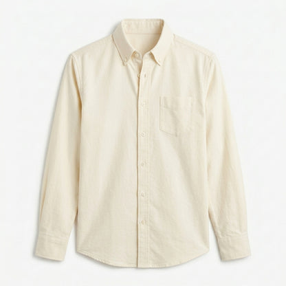 Nkollzqu™ Harborline Soft Oxford Overshirt – Men's Long-Sleeve Cotton-Blend Button-Down Work Shirt