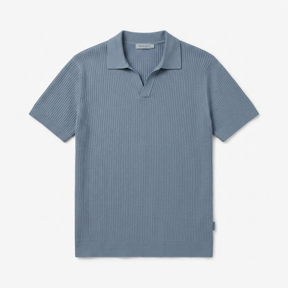 Nkollzqu™ Ridgeway Textured Knit Polo Shirt – Men's Short-Sleeve Johnny-Collar Sweater Polo