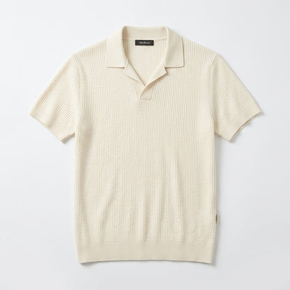 Nkollzqu™ Ridgeway Textured Knit Polo Shirt – Men's Short-Sleeve Johnny-Collar Sweater Polo