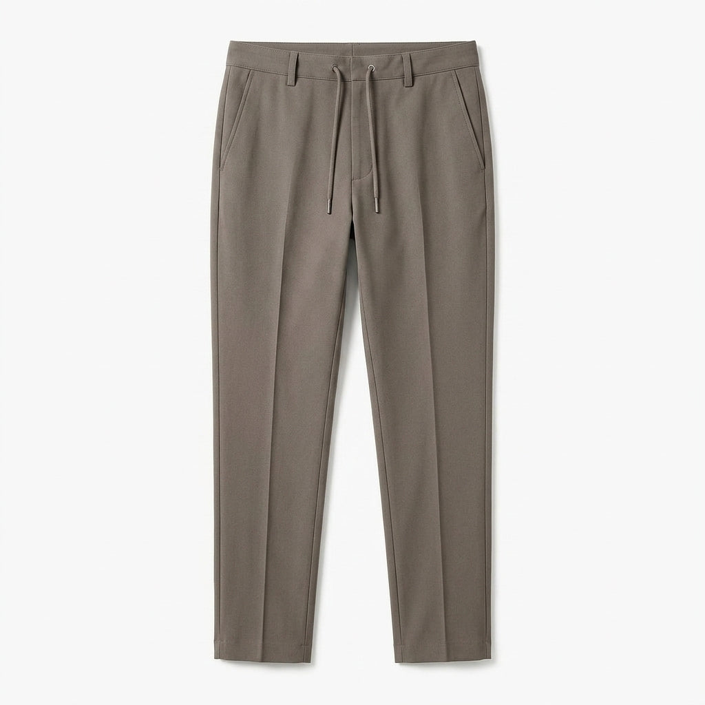 Nkollzqu™ Weekend Tailored Drawstring Pants – Men's Stretch Tapered Pull-On Commuter Trousers