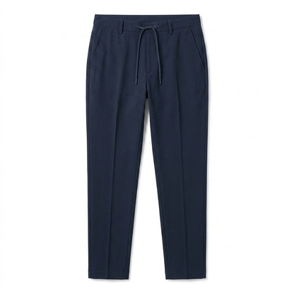 Nkollzqu™ Weekend Tailored Drawstring Pants – Men's Stretch Tapered Pull-On Commuter Trousers