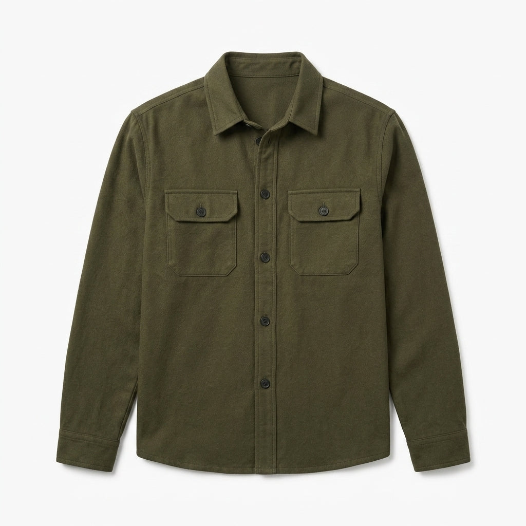Nkollzqu™ Fieldnote Brushed Twill Shirt Jacket – Men's Lightweight Button-Front Workwear Shacket