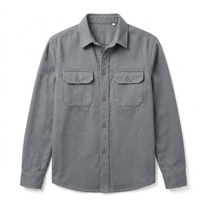 Nkollzqu™ Fieldnote Brushed Twill Shirt Jacket – Men's Lightweight Button-Front Workwear Shacket