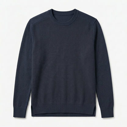 Nkollzqu™ Northline Textured Crewneck Sweater – Men's Lightweight Fine-Rib Cotton-Blend Pullover