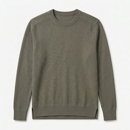 Nkollzqu™ Northline Textured Crewneck Sweater – Men's Lightweight Fine-Rib Cotton-Blend Pullover