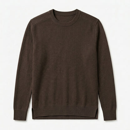 Nkollzqu™ Northline Textured Crewneck Sweater – Men's Lightweight Fine-Rib Cotton-Blend Pullover
