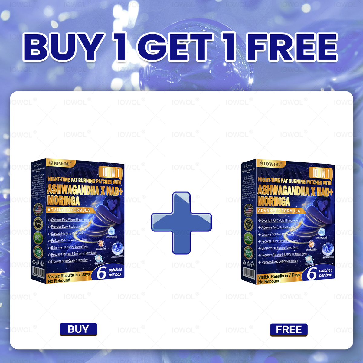 IOWOL ® NIGHT-TIME FAT BURNING PATCHES! ZERO PILLS & ZERO WASTE & ZERO STRUGGLE & 100% RESULTS.