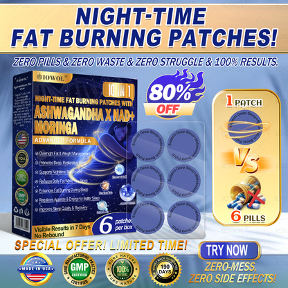 IOWOL ® NIGHT-TIME FAT BURNING PATCHES! ZERO PILLS & ZERO WASTE & ZERO STRUGGLE & 100% RESULTS.